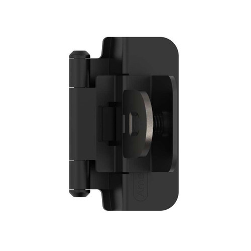 AMEROCK Double Demountable 3/8" Inset Cabinet Hinge (pair) in Flat Black
