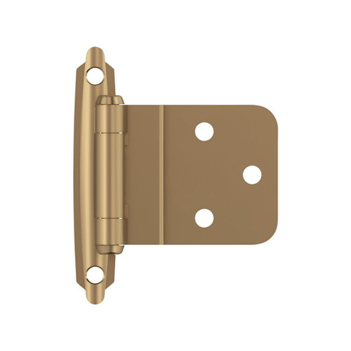 AMEROCK Self Closing Face Mount 3/8" Inset Cabinet Hinge (pair) in Champagne Bronze