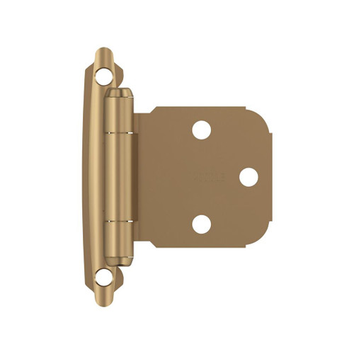 AMEROCK Extended Tab Self Closing Face Mount Variable Overlay Cabinet Hinge (pair) in Champagne Bronze