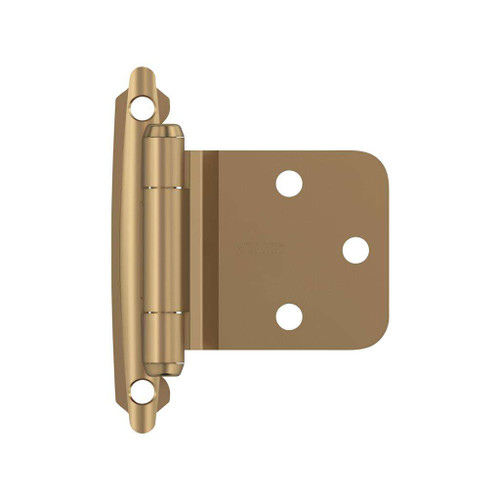 AMEROCK Self Closing Reverse Bevel Variable Overlay Cabinet Hinge (pair) in Champagne Bronze