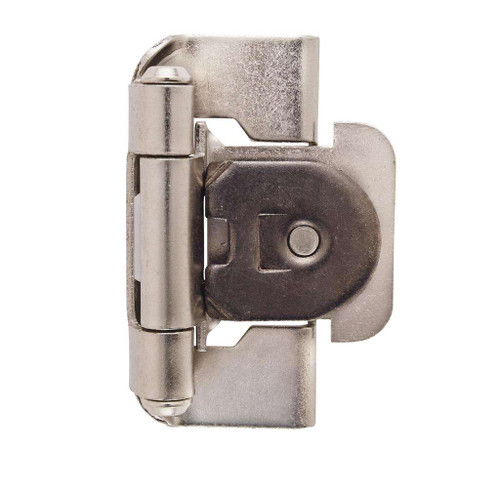 AMEROCK Single Demountable 1/2" Overlay Cabinet Hinge (pair) in Satin Nickel