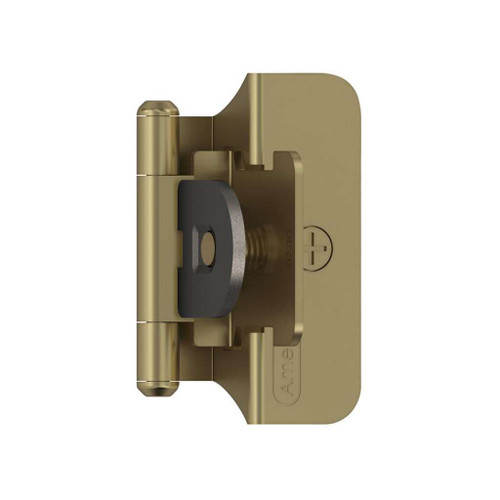 AMEROCK Double Demountable 1/4" Overlay Cabinet Hinge (pair) in Golden Champagne