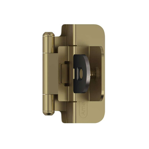 AMEROCK Double Demountable 3/8" Inset Cabinet Hinge (pair) in Golden Champagne