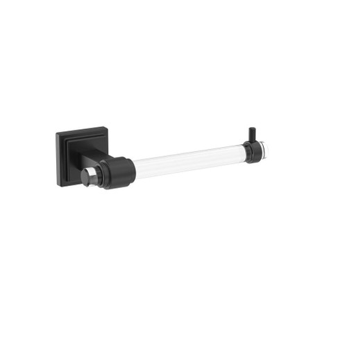 AMEROCK Glacio Single Post Toilet Paper Holder in Clear and Matte Black