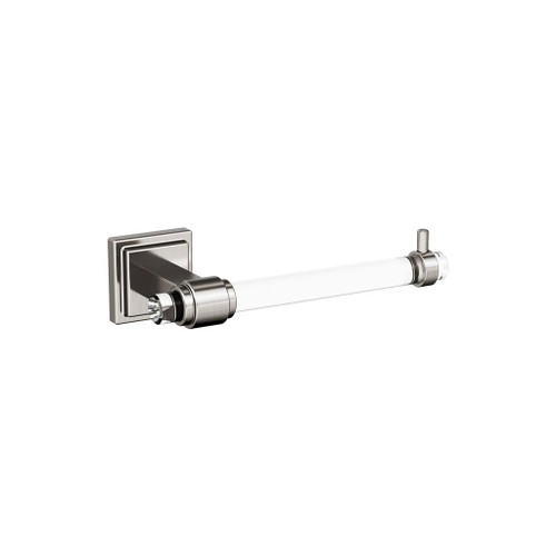 AMEROCK Glacio Single Post Toilet Paper Holder in Clear and Brushed Nickel