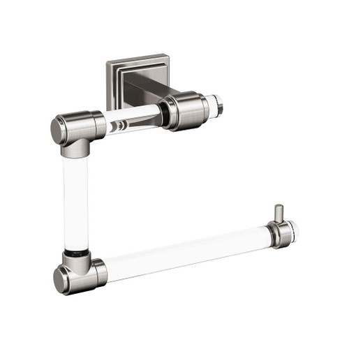 AMEROCK Glacio 5-7/16" Length Hanging Towel Ring in Clear and Brushed Nickel