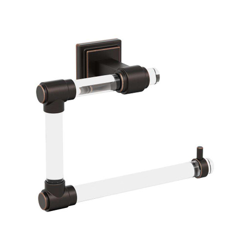 AMEROCK Glacio 5-7/16" Length Hanging Towel Ring in Clear and Oil Rubbed Bronze