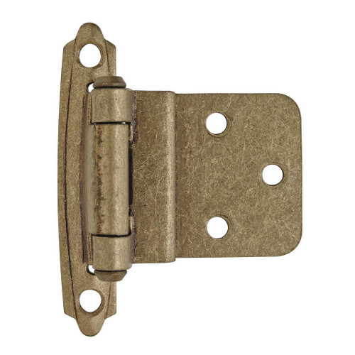 AMEROCK Face Mount Self Closing 3/8" Inset Cabinet Hinge (pair) in Burnished Brass