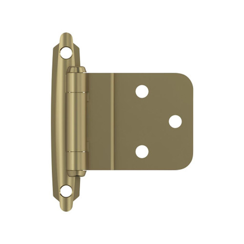 AMEROCK Self Closing Face Mount 3/8" Inset Cabinet Hinge (pair) in Golden Champagne