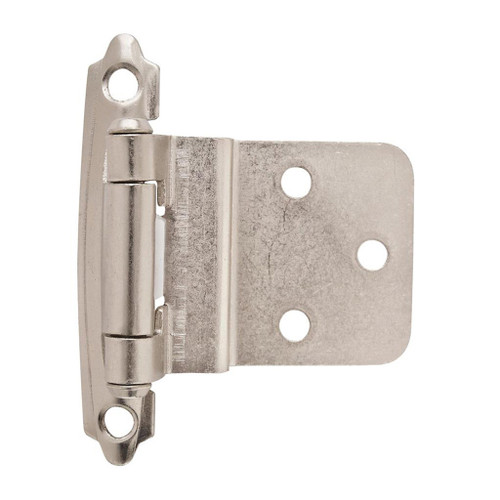 AMEROCK Face Mount Self Closing  3/8" Inset Cabinet Hinge (pair) in Satin Nickel