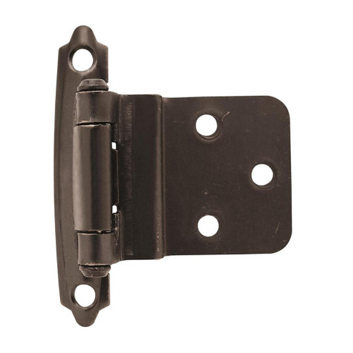 AMEROCK Self Closing Face Mount 3/8" Inset Cabinet Hinge (pair) in Oil Rubbed Bronze