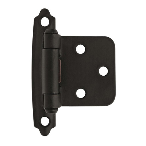 AMEROCK Self Closing Face Mount Variable Overlay Cabinet Hinge (pair) in Flat Black