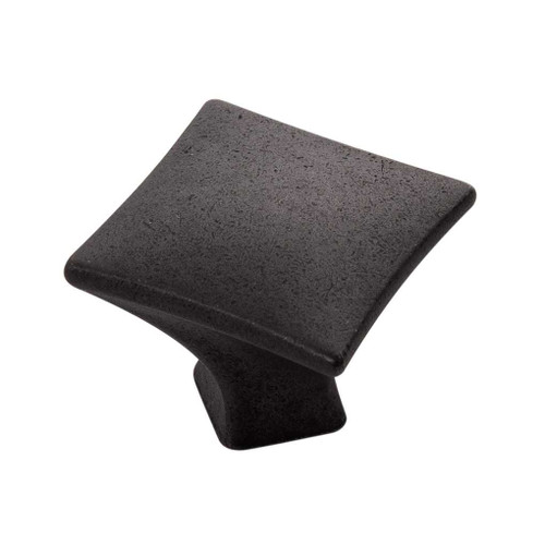HICKORY Twist 1-1/4" Length Square Cabinet Knob in Black Iron