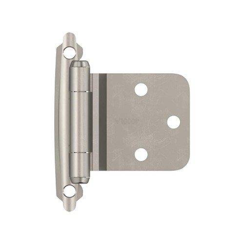 AMEROCK Self Closing Reverse Bevel Variable Overlay Cabinet Hinge (pair) in Satin Nickel