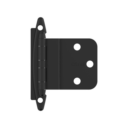 AMEROCK No Spring Face Mount 3/8" Inset Cabinet Hinge (pair) in Flat Black