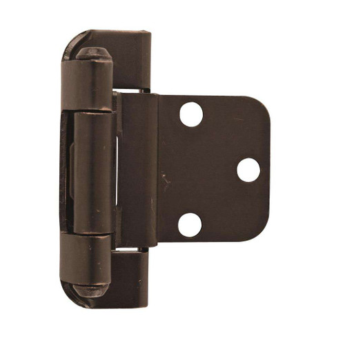 AMEROCK Self Closing 3/8" Inset Partial Wrap Cabinet Hinge (pair) in Oil Rubbed Bronze