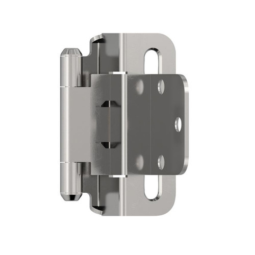 AMEROCK Self Closing 3/8" Inset Partial Wrap Cabinet Hinge (pair) in Polished Chrome