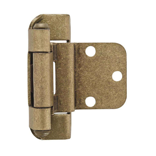 AMEROCK Self Closing 3/8" Inset Partial Wrap Cabinet Hinge (pair) in Burnished Brass