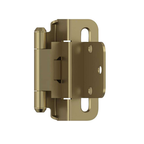 AMEROCK Self Closing 3/8" Inset Partial Wrap Cabinet Hinge (pair) in Golden Champagne