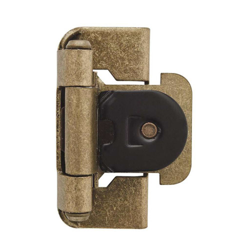 AMEROCK Double Demountable 1/2" Overlay Cabinet Hinge (pair) in Burnished Brass