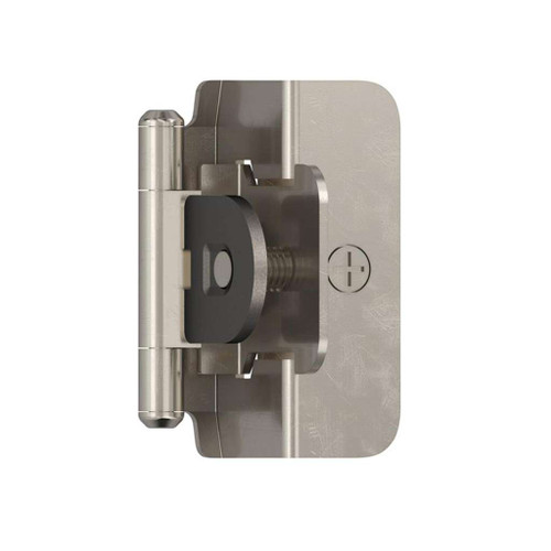 AMEROCK Double Demountable 1/2" Overlay Cabinet Hinge (pair) in Sterling Nickel