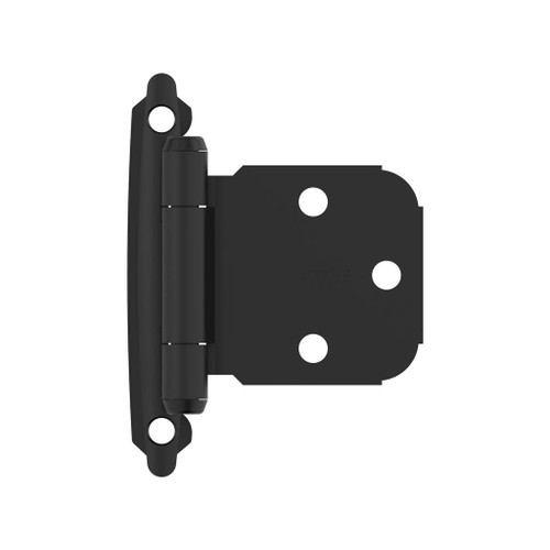 AMEROCK Self Closing Face Mount Extended Tab Variable Overlay Cabinet Hinge (pair) in Flat Black