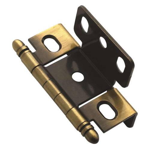 AMEROCK 3/4" Door Thick Full Inset Full Wrap Cabinet Hinge with Ball Ends in Antique Brass