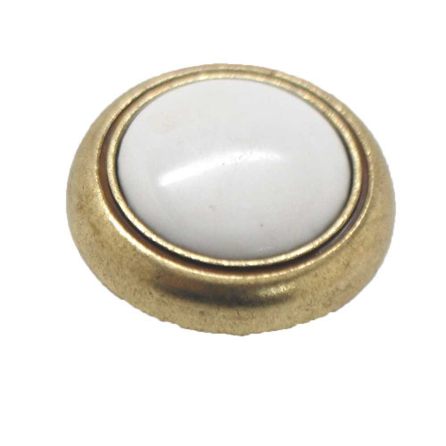AMEROCK Designer's Hardware 1-1/4" Diameter Cabinet Knob in Antique Brass with White Center