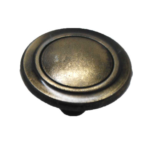 AMEROCK Designer's Hardware 1-1/4" Diameter with Rings Cabinet Knob in Antique Brass
