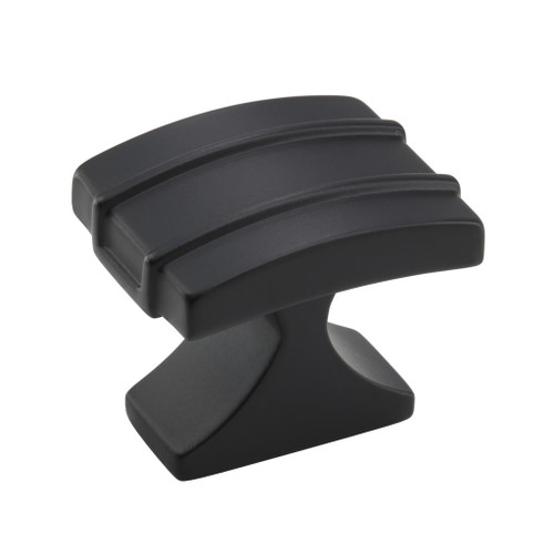 AMEROCK Davenport Rectangle Cabinet Knob in Matte Black (+2 Sizes)