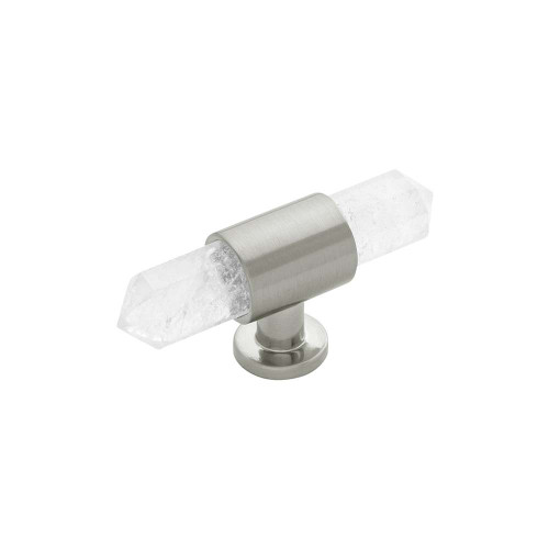 BELWITH KEELER Bijou Aura 2-3/4" Long Quartz T-Knob in Satin Nickel