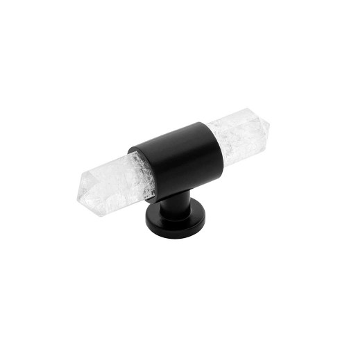 BELWITH KEELER Bijou Aura 2-3/4" Long Quartz T-Knob in Matte Black