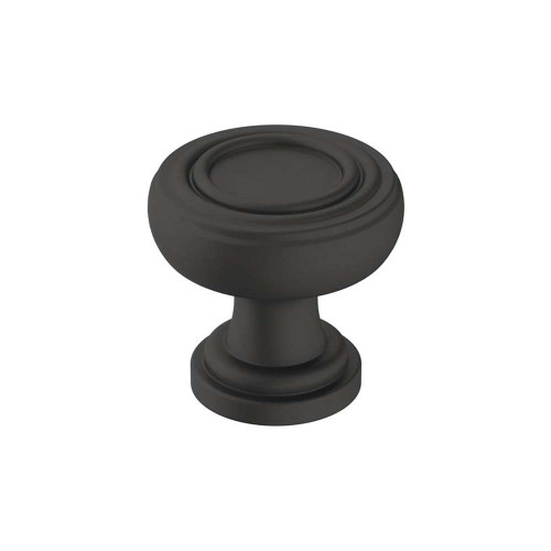 AMEROCK Ville 1-1/8" Diameter Cabinet Knob in Flat Black