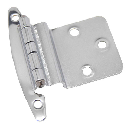 LIBERTY No Spring Face Mount 3/8" Inset Cabinet Hinge (pair) in Polished Chrome