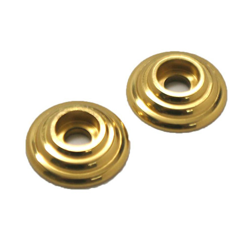 AMEROCK Ridge Base Backplate for Wire Pulls in Polished Brass