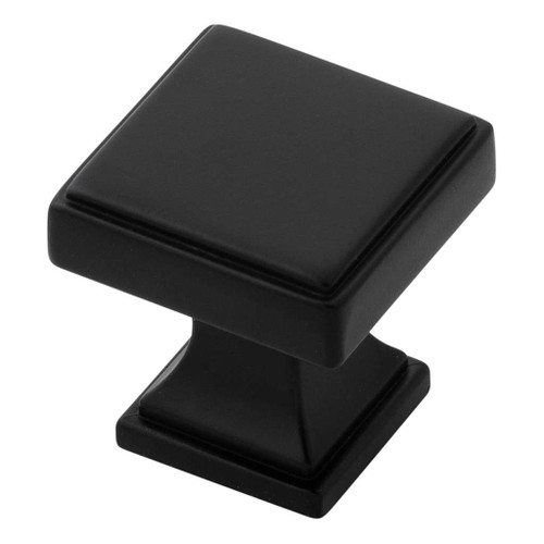 BELWITH KEELER Brownstone Square Cabinet Knob in Matte Black (+2 Sizes)