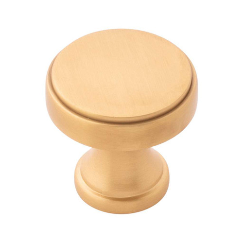 BELWITH KEELER Brownstone 1-1/4" Diameter Cabinet Knob in Brushed Golden Brass