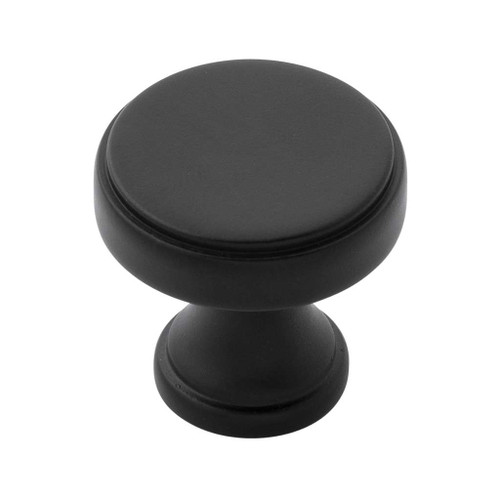 BELWITH KEELER Brownstone 1-1/4" Diameter Cabinet Knob in Matte Black