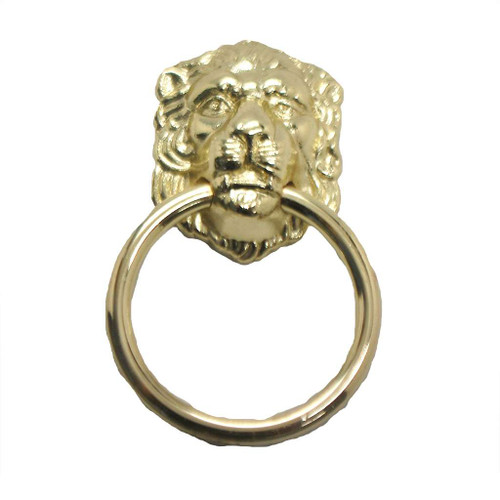 AMEROCK Allison 2-1/2" Length Lion Head Ring Pull in Polished Brass