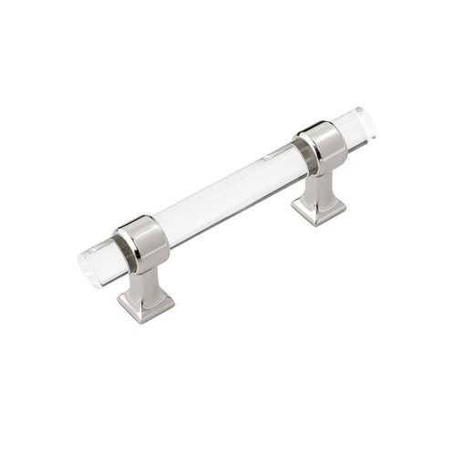 HICKORY Crystal Palace Handle Cabinet Pulls in Polished Nickel and Clear (+3 Sizes)