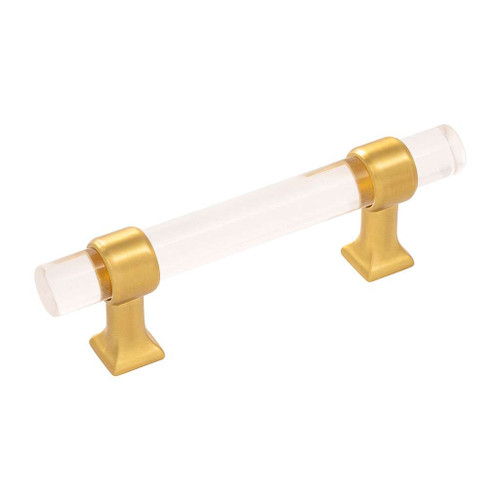 HICKORY Crystal Palace Handle Cabinet Pulls in Brushed Golden Brass and Clear (+3 Sizes)