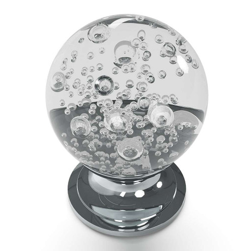 HICKORY Crystal Palace 1-1/4" Diameter Glass Ball Cabinet Knob in Clear and Chrome