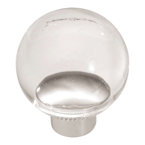 HICKORY Crystal Palace 1-3/16" Diameter Ball Cabinet Knob in Clear and Lucite