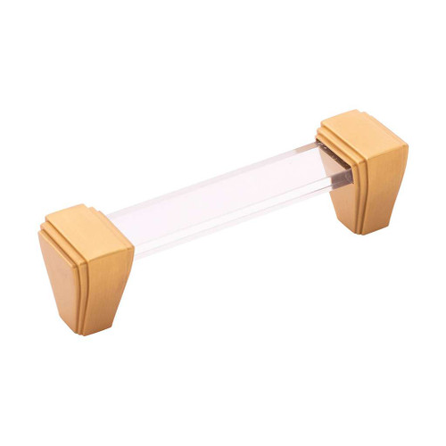 BELWITH KEELER Belleclaire Cabinet Handle Pull in Brushed Golden Brass and Clear (+3 Sizes)