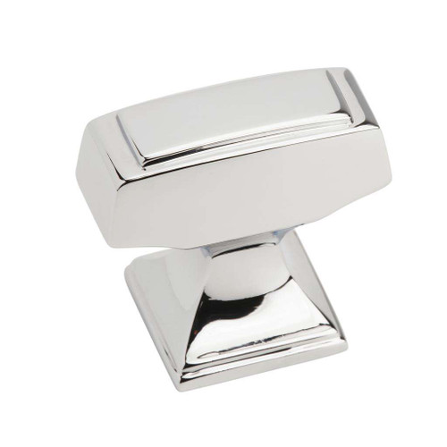AMEROCK Mulholland Rectangle Cabinet Knob in Polished Chrome (+2 Sizes)