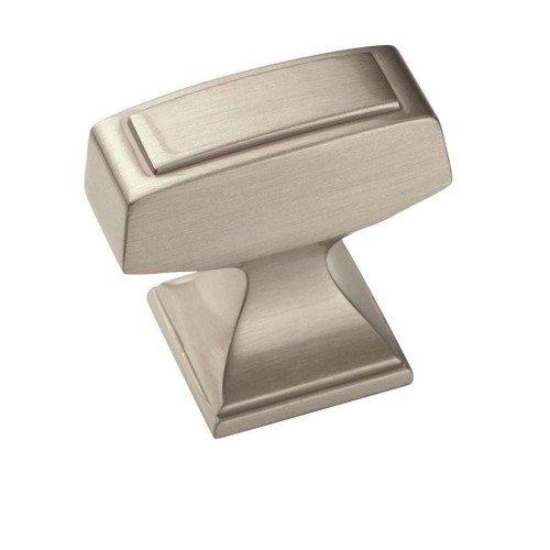AMEROCK Mulholland Rectangle Cabinet Knob in Satin Nickel (+2 Sizes)