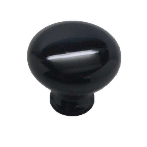UNKNOWN 1-1/4" Diameter Cabinet Knob in Shiny Black