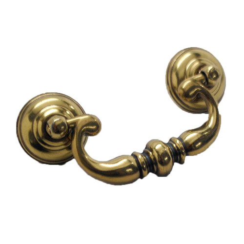 BELWITH Manor House 3" Centers Drop Bail Pull in Lancaster Brass