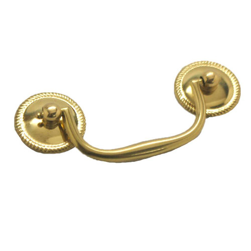 BELWITH 3" Centers Drop Bail Pull in Ultra Brass