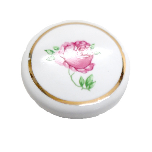 BELWITH Rose Garden 1-1/4" Diameter Flower Cabinet Knob in White